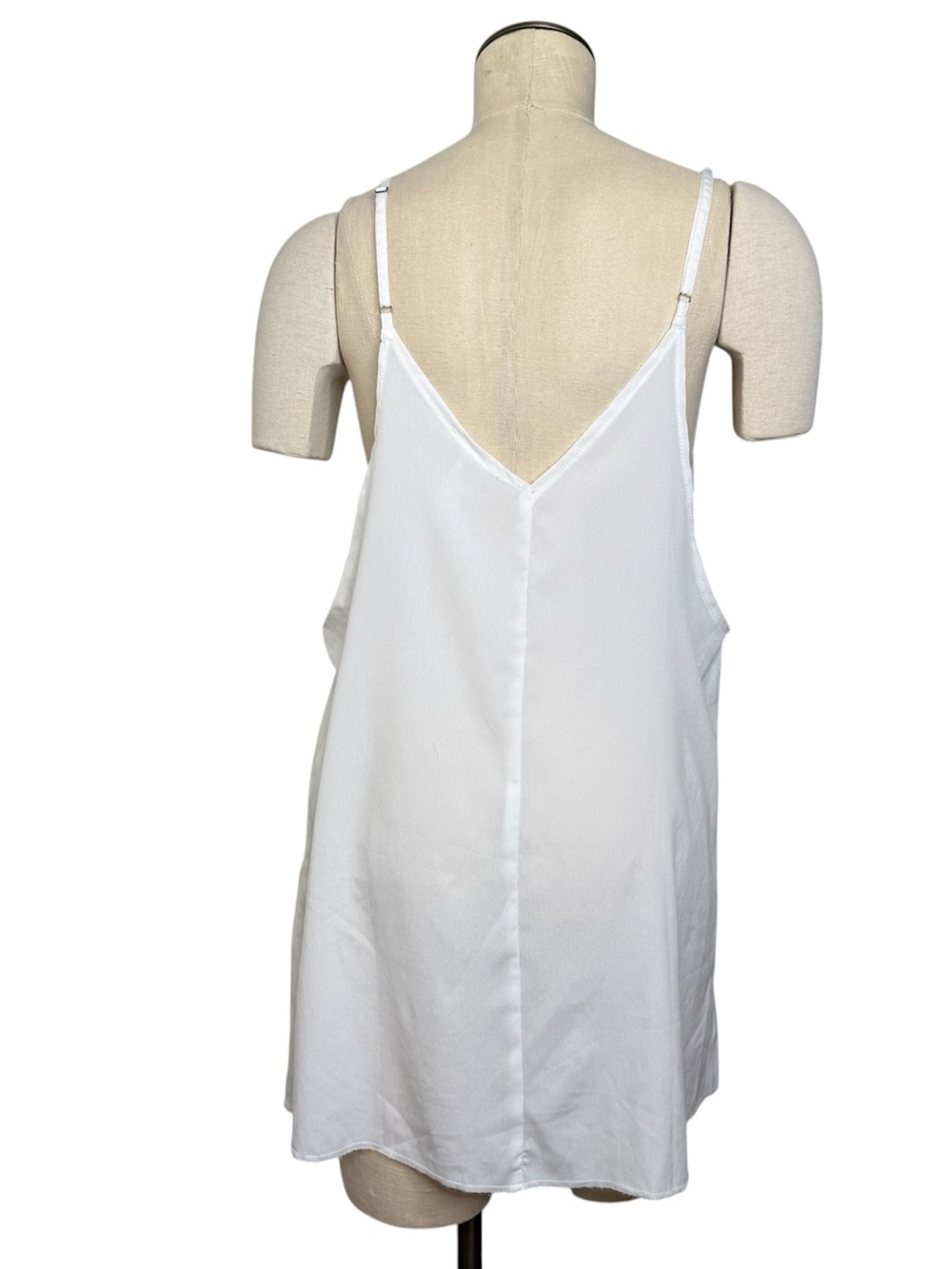 Free People FP One White Slip Cami Tunic Dress L Made in India Sheer Deep V Neck - Picture 6 of 16